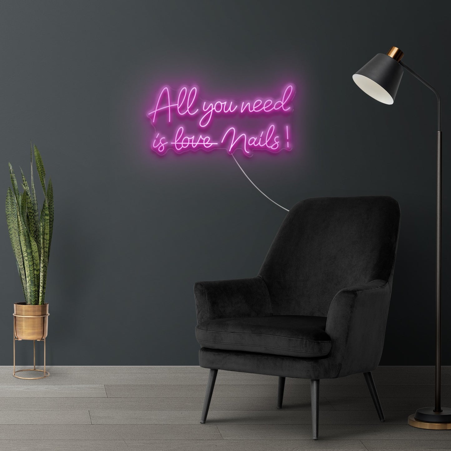 All you need is love nails! - Neon Sign