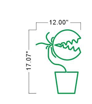 Plant Neon Sign - 12x17inch - Green Colour