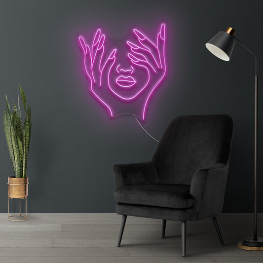 Face + Nails - Neon Sign
