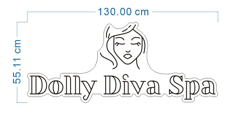 Custom Neon: Dolly Diva Spa - 130cm - Waterproof - Hot Pink